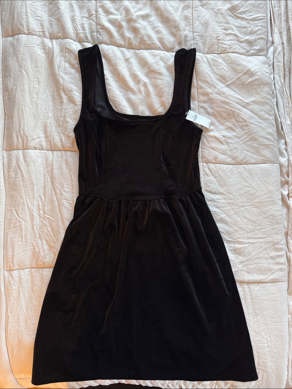 Old Navy Black Velvet Square-Neck Mini Dress